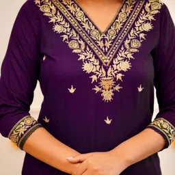 BAESD Women Ethnic Motifs Embroidered Kurta with Trousers & With Dupatta image 2