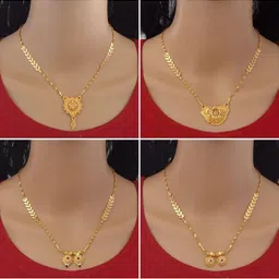 Ramdev Art Fashion Jwellery Brass Gold Plated Mangalsutra image 3
