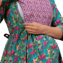 ANUOM Floral Print Maternity A-Line Dress image 5