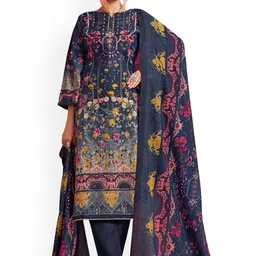 DRAVINAM Trends Floral Printed Pure Cotton Sequinned Unstitched Dress Material-picture-39