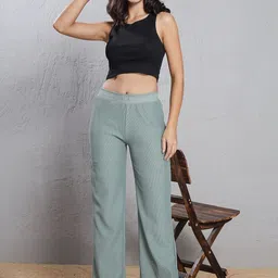 SZN Women Comfort Straight Fit Easy Wash Trousers-image-64