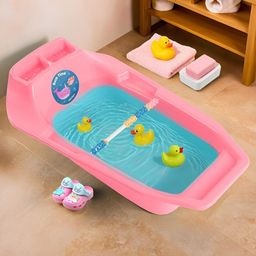 RUBOXA Pink & Blue Solid Plastic Bath Accessories Set-picture-43