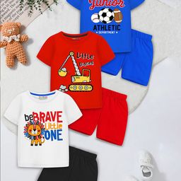 YK X Trampoline Boys Printed T-shirt with Shorts-picture-28