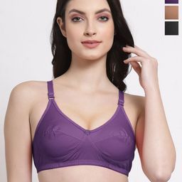 SHYAM SONS FLAIR Shine Pack Of 3 Women Full Coverage Everyday Bra-picture-32