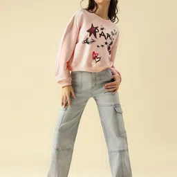 Lil Tomatoes Girls Pink Printed Sweatshirt image 4