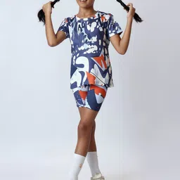 UMILDO Girls Dri-FIT Abstract Printed Round Neck T-shirt image 2