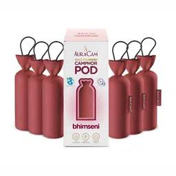 AuraCam 6Pcs Off White & Red Gold Standard Camphor Pod Cone Bhimseni Air Fresheners-picture-40