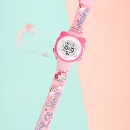 Otage Unisex Kids Printed Dial & Textured Straps Digital Watch 2206LK CAT Pink3 image 3