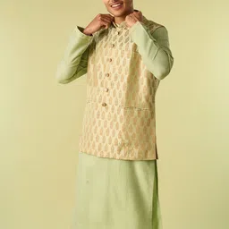 Diwas by Manyavar Men Regular Kurta with Pyjamas image 3