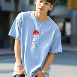 MaverIQ Men Graphic Printed Round Neck Cotton Oversized T-shirt-image-91