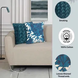 ode & cleo Blue Velvet Abstract 18x18 inches Cushion Covers (Pack of 5) image 2