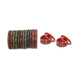 SOMIL Set Of 20 Stone-Studded Bangle-image-52