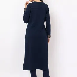 KEIKO Geometric Woven Design Acrylic Straight Kurta image 5