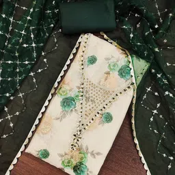 HERE&NOW Floral Printed Gotta Patti Unstitched Dress Material-picture-58