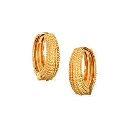 Joyalukkas Men 22Kt Elliptical Gold Hoop Earring - 1.478 g image 2