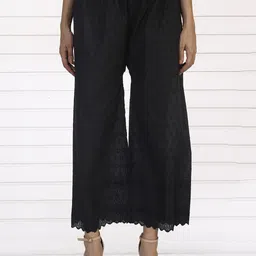 Fashionable Women Floral Embroidered Knitted Palazzos-picture-20