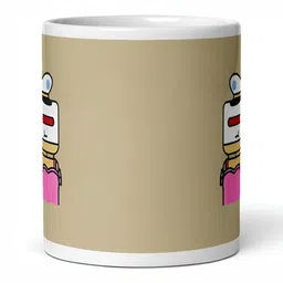 Mr UVD White & Brown Graphic Printed Ceramic Matte Mug 350 ml image 4