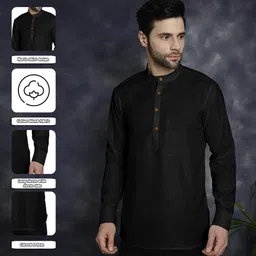 Fifth U Men Black Kurta image 4