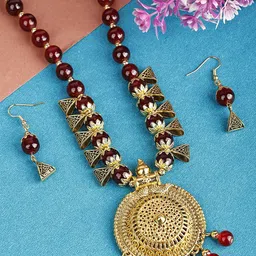 PUJVI Gold-Plated Beaded Jewellery Set-picture-13