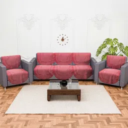 Myntra Elegant Homes Maroon Cotton Sofa Cover-image-58