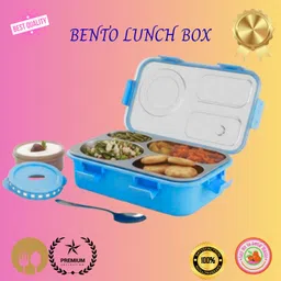 moira international Compartment -3 Sealed Leak Proof Stainless Steel For Kid's & Adult_K615 3 Containers Lunch Box-picture-12
