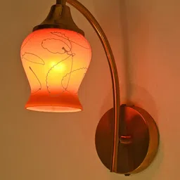 SOMIL Orange & White Printed Glass Cylinder Shaped Wall Lamp-picture-35