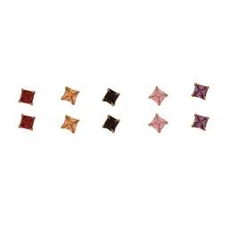 DressBerry Multipack Gold-Plated Artificial Stones Diamond ShapedStuds image 1