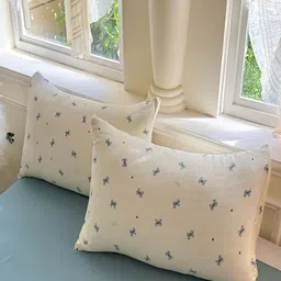 JC HOME Blue & White Floral 4 Piece Double King Regular Bedding Set image 5