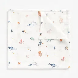 mothercare White & Blue Set of 3 Striped Blanket image 5