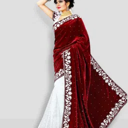 foogfeb Embellished Bollywood Velvet Saree-picture-15