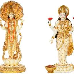 Laxmi Vishnu Ji Standing Statue Lakshmi Narayan Murti Idol for Diwali Home Decorative Showpiece - 30.48 cm-image-30