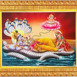 koshtak Vishnu Lakshmi On Sheshnag Photo Frame With Lamination For HomeTemple/Home Decor Religious Frame-picture-28
