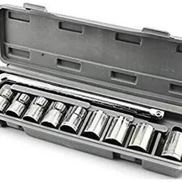 shopper52 10 in 1 Socket Wrench Spanner Set Automobile Repair Tool Box Precision Sleeve Wrench Sleeve Wrench Combination Hand Tool Socket Set - 10PCTK Socket Set-picture-20