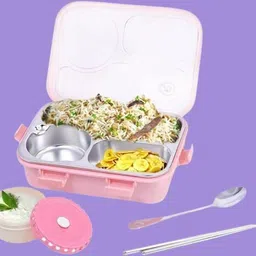 kello Stainless Steel Airtight Leak Proof Tiffin Box with Mini Container Inside K99 3 Containers Lunch Box-picture-15