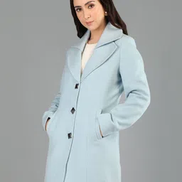 honnete 100 % Polyester Solid Coat For Women image 3