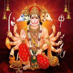 voorkoms 20 cm Panchmukhi hanuman photo Poster Home Décor Wall Art Room Study 8x8 Inch Self Adhesive Sticker-picture-28