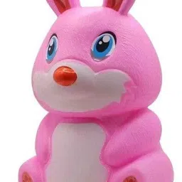 Medium size cute bunny piggy bank with realistic look pink color toy for kids Coin Bank-image-6
