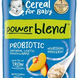 gerber Cereal for Baby, Powerblend, Probiotic Oatmeal Lentil, Peach & Apple 200g Cereal-picture-11