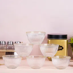 vibein Borosilicate Glass Serving Bowl Set of 6 Elegant Glass Bowls Disposable-picture-26