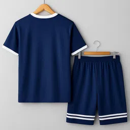 chrome & coral Striped Men Track Suit image 2