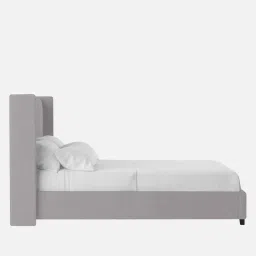febonic Colina Velvet Upholstered Queen Size Bed in Concrete Grey Colour image 5