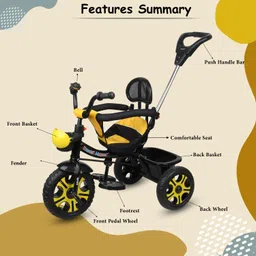 toyshoppee TriCycle for Kids with Parental /Push Handle for Kids TriCycle Baby Suitable for (1-5 Years) Tricycle image 2