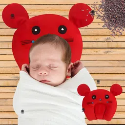 white bubble Rai Pillow Velvet, Baby Head Shaping Takiya Soft Pillow Infant Mustard Seeds Toons & Characters Baby Pillow Pack of 1-picture-20