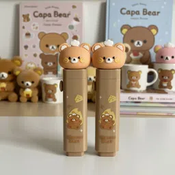 funzone Capy Bear Retractable Erasers | Cute Kawaii Pencil Erasers (Pack of 2) Non-Toxic Eraser image 3