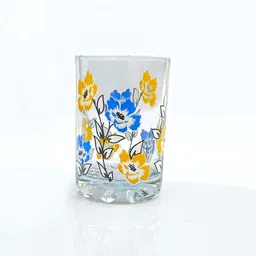 crockware (Pack of 6) Flower Printed Juices Drinking Glasses Glass Set Water/Juice Glass image 3