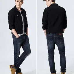 lahaba Men Solid Denim Jacket image 5