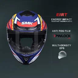 smk Typhoon Sports Tourer ISI, DOT & ECE 06 Certified Helmet with Dual Visor Motorbike Helmet image 2