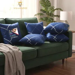 villagers Premium Cushion Set | (16x16 inch) Polyester Fibre Abstract Bolster Pack of 5-picture-10