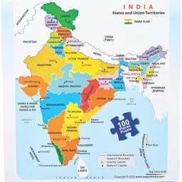 abyz India Map Puzzle, 100 Pieces, Educational Toy image 4