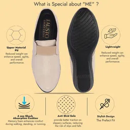 fausto Elastic Strap Slip-On Wedge Formal Shoes|Office Shoes|Lightweight And Cushioned Slip On For Women image 4